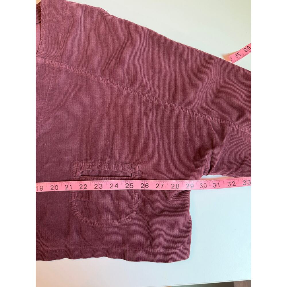 Completo Collection Women’s Corduroy Oversized Cropped Jacket OS Burgundy Artsy - Picture 9 of 11